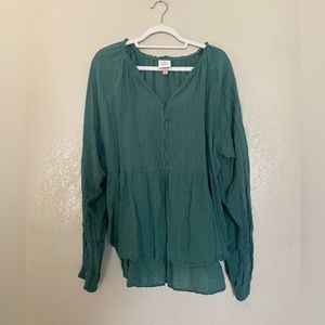 Knox Rose • green peasant blouse
